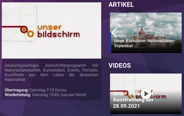 Unser Bildschirm, die ungarndeutsche Fernsehsendung